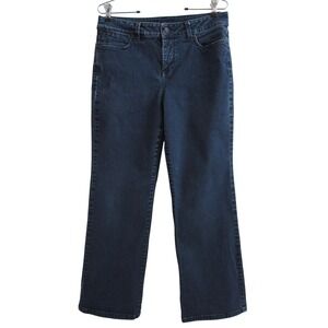 Talbots Curvy Petite Jeans 10P Dark Wash Wide‎ Leg Stretch Denim Minimalist